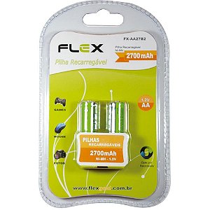 Pilha Recarregavel Pequena AA 2700MAH 1.2V. C/02