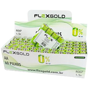 Pilha Zinco Palito AA 1,5V 60PCTX4UNIDADE