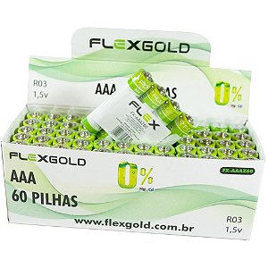 Pilha Zinco Palito AAA 1,5V 60PCTX4UNIDADE