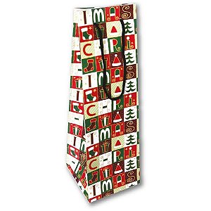 Sacola para Garrafa Sacola Natal 11X35X11CM 190G(S PCT.C/12