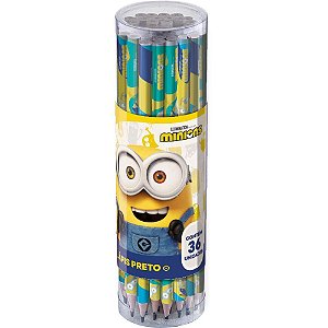 Lapis Preto Redondo Decorado Minions 2CORES POTE-36