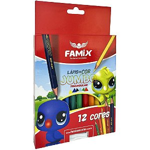 Lapis de COR Jumbo Triangular TAM.12,5CM 12 Cores Estojo