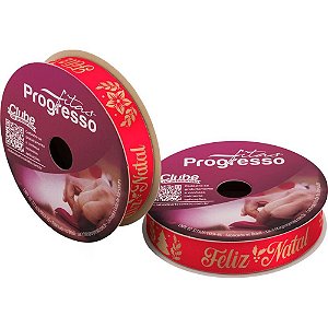 Fita de Cetim Natal 15MMX10M Feliz Natal Vermelho