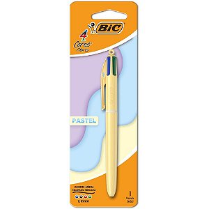 Caneta Esferografica BIC 4 Cores Pastel Sortidas Blister