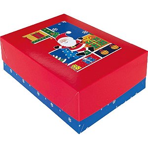 Caixa para Presente Natal Retangular GR.C/TAMPA 25X35X7 PCT.C/12