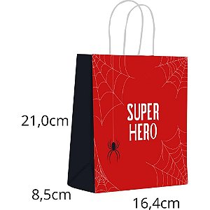 Sacola para Presente Decorada Infantil ARANHA P 16,4X21X8,5C PCT.C/10