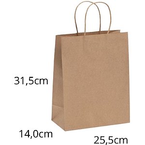 Sacola para Presente KRAFT M2 25,5X14X31,5CM PCT.C/10