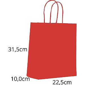 Sacola para Presente Lisa Vermelho Vivo M 22,5X31,5X10CM PCT.C/10