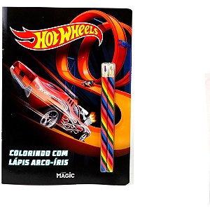 Livro Infantil Colorir Lapis ARCO IRIS HOT Wheels