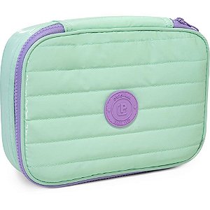 Estojo BOX Puffer C/DIVISOR Verde Pastel