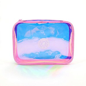 Estojo BOX PVC Holografico Rosa