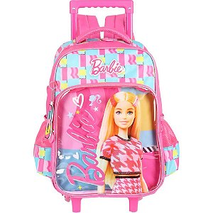 Mochila Infantil com Rodinha Barbie G PINK C/ALCA