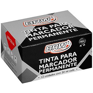 Tinta Marcador Quadro Branco Refil Permanente Vermelho 20ML CX.C/12