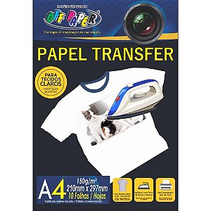 Papel Transfer INKJET Tecidos Claros 150G A4 PCT.C/10