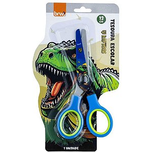 Tesoura Escolar Decorada Raptor Lamina Decorada 13CM Blister