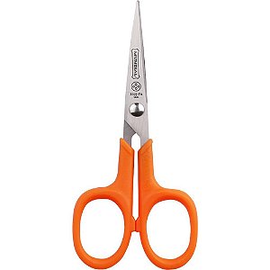 Tesoura Artesanal Bordar Fio Liso Laranja 10,8CM