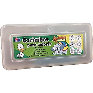 Carimbo Pedagogico Animais Estojo+bloco+giz+alm. KIT