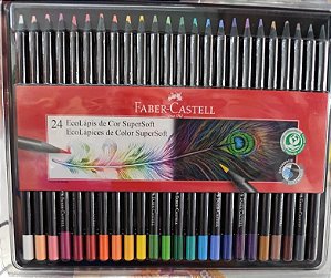 Lapis de COR Redondo Supersoft 24 Cores UNID Faber
