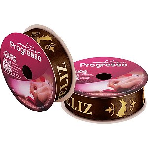 Fita de Cetim Pascoa 22MM 10M. Feliz Pascoa Relevo