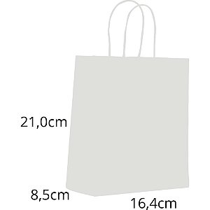 Sacola para Presente Lisa Branca P 16,4X21X8,5CM PCT.C/10
