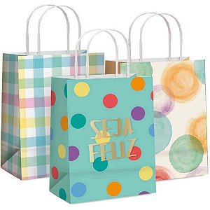 Sacola para Presente Decorada BEBE/INFANTIL M26X19,5X9,5CM(S PCT.C/10