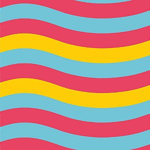 Papel Presente Bobina Couche 60CM. MOD.221 ONDAS Coloridas BO-100MTS