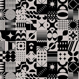 Papel Presente Bobina Couche 60CM. MOD.327 Abstrato Prata BO-100MTS