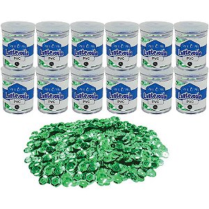Lantejoula Metalizada Verde Bandeira 10MM. Pote 2G.