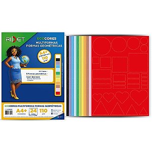 Bloco para Educacao Artistica Multiformas 110G.12CORES 24F. Pacote
