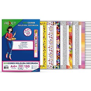 Bloco para Educacao Artistica Moldura A4 DECO.120G.32F.23X32 Pacote