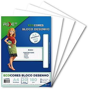 Bloco para Educacao Artistica Desenho BCO A4 180G.20F.21X29C Pacote