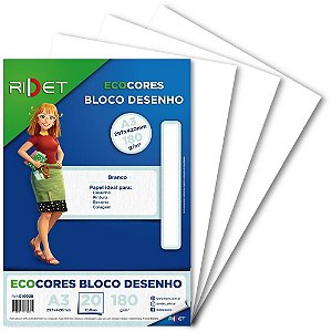 Bloco para Educacao Artistica Desenho BCO A3 180G.20F.29X42C Pacote