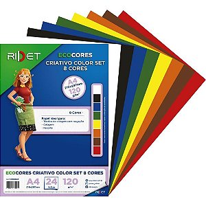 Bloco para Educacao Artistica Color SET A4 8CORES 120G.24F Pacote