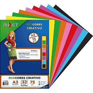 Bloco para Educacao Artistica Criativo A3 8 Cores 75G. 32FLS Pacote