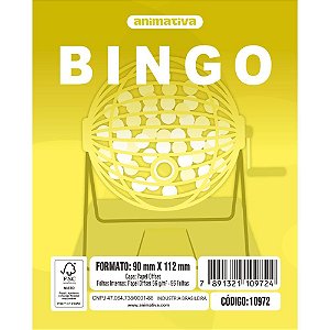 Bloco para Bingo Amarelo 90X112MM 96 Folhas PCT.C/10