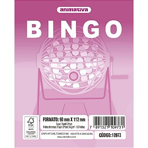Bloco para Bingo Rosa 90X112MM 96 Folhas PCT.C/10