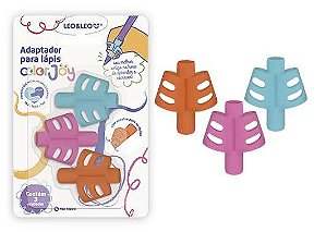 Apoio Pedagógico Silicone com Encaixe de Dedo 3 Unidades Color JOY