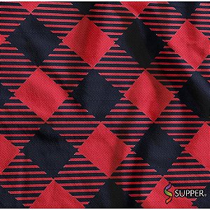 TNT Estampado 1,40M 40G Xadrezao VERMELHO/PRETO RL-25MTS