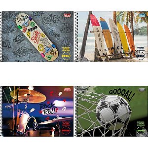 Caderno Desenho Milimetrado Zoom+ 96FLS Masculino Espiral PCT.C/04