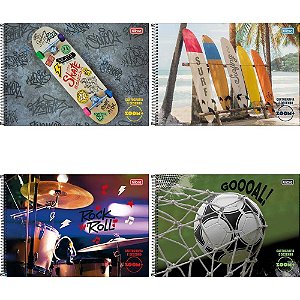 Caderno Desenho UNIV Capa Dura Zoom+ 96FLS Masculino Espiral PCT.C/04