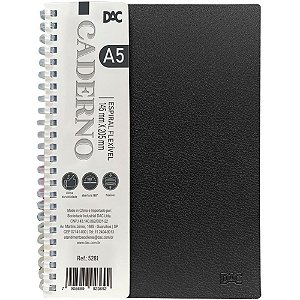 Caderno A5 Preto Espiral SMART PP 80F.