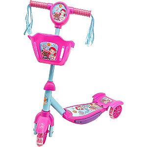 Patinete Sereia C/LUZ,SOM e Cesta - DM TOYS