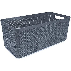 Cesta Organizadora Juta Alongado Grande Chumbo 7,4 Litros