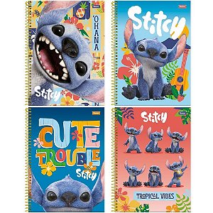 Caderno 10X1 Capa Dura STITCH Movie 160F PCT.C/04