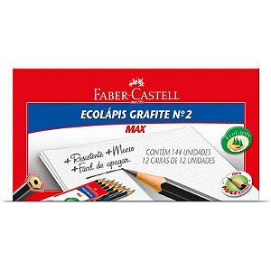 Lapis Preto Sextavado Ecolapis MAX N.2 Preto - CX C/12 Faber Castell