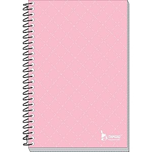 Caderneta Espiral Capa Dura Rosa 1/8 64 Folhas
