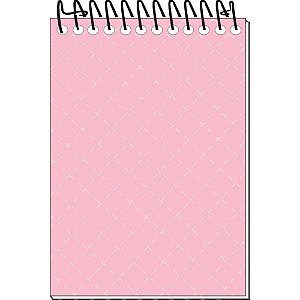 Caderneta Apontamento 1/16 Rosa C.D Espiral 64 Folhas