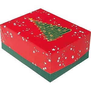 Caixa de Natal Retang. PQ.C/TAMPA 14,5X19X7,5 PCT.C/12