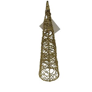 Cone Decorativo Metal Dourado 26CM de Mesa - Cromus UMID