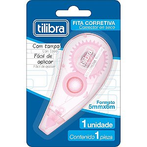 Corretivo em Fita Tilibra Rosa 6MX5MM